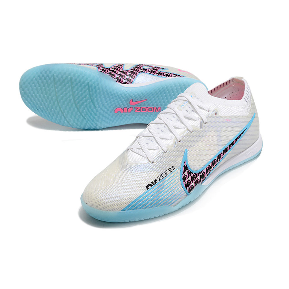 Chuteira Futsal Nike Air Zoom Mercurial Vapor 15 IC Elite Branca e Azul 