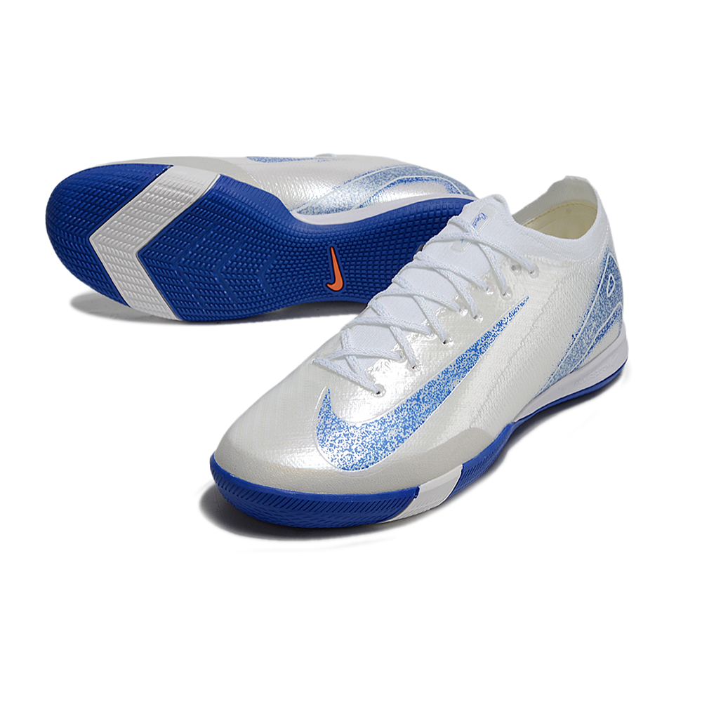 Chuteira Futsal Nike Air Zoom Mercurial Vapor 16 Elite IC Branca e Azul