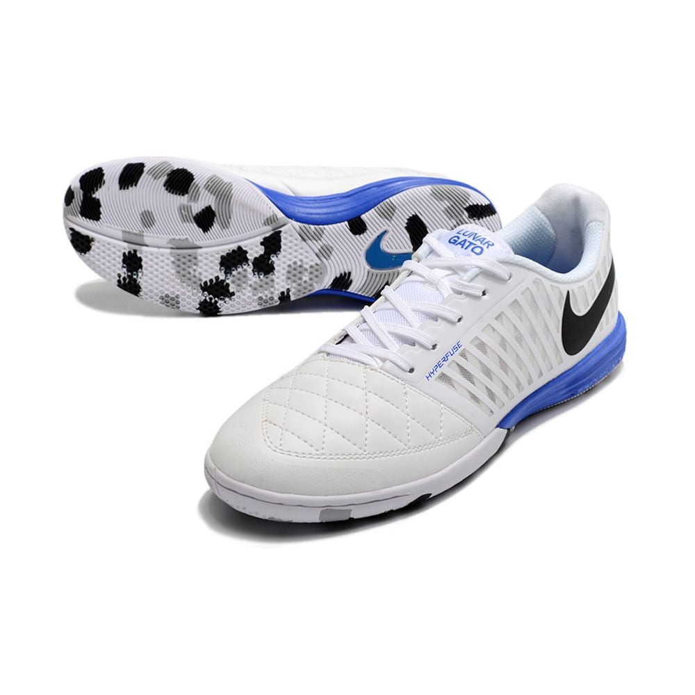 Chuteira Futsal Nike Lunar Gato II IC Branca e Azul
