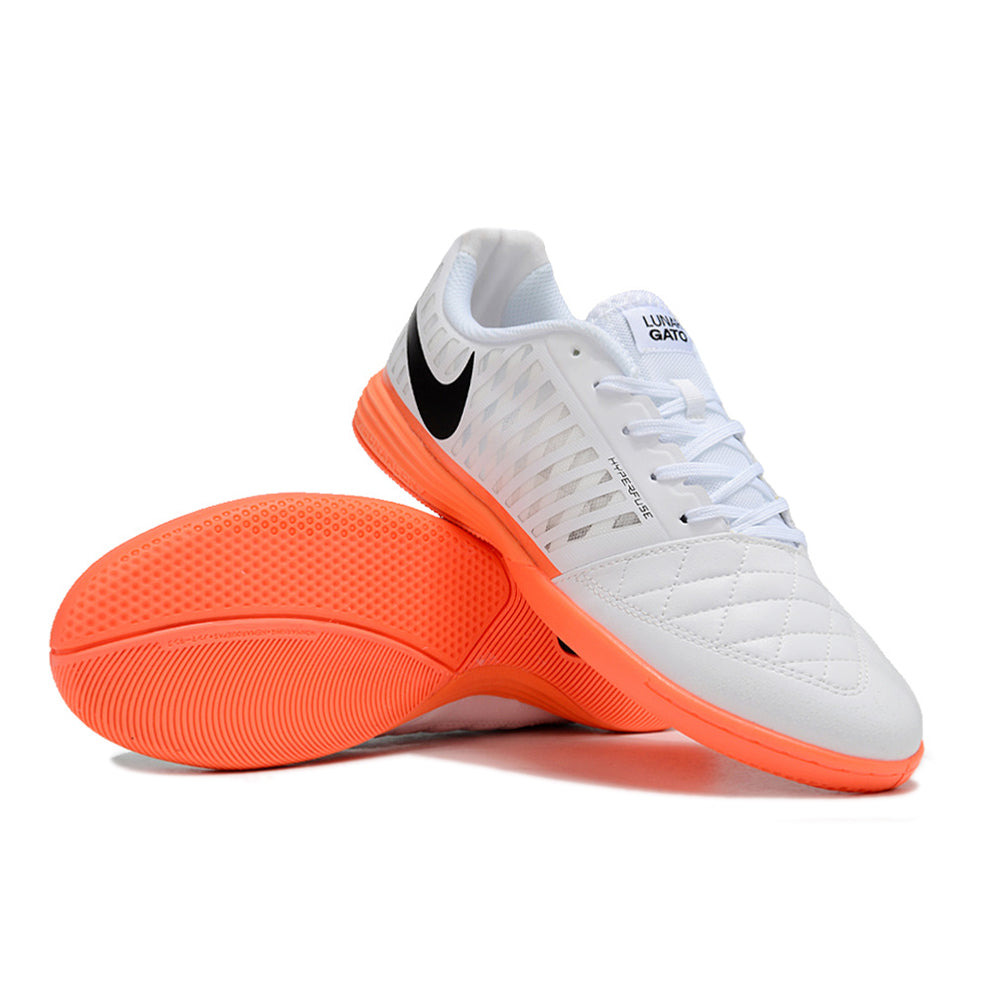 Chuteira Futsal Nike Lunar Gato II IC Branca e Laranja
