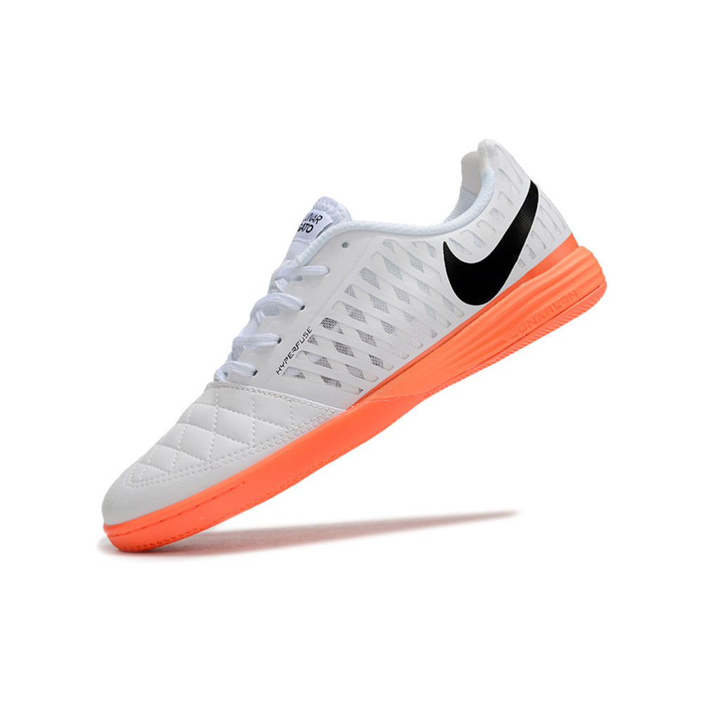 Chuteira Futsal Nike Lunar Gato II IC Branca e Laranja