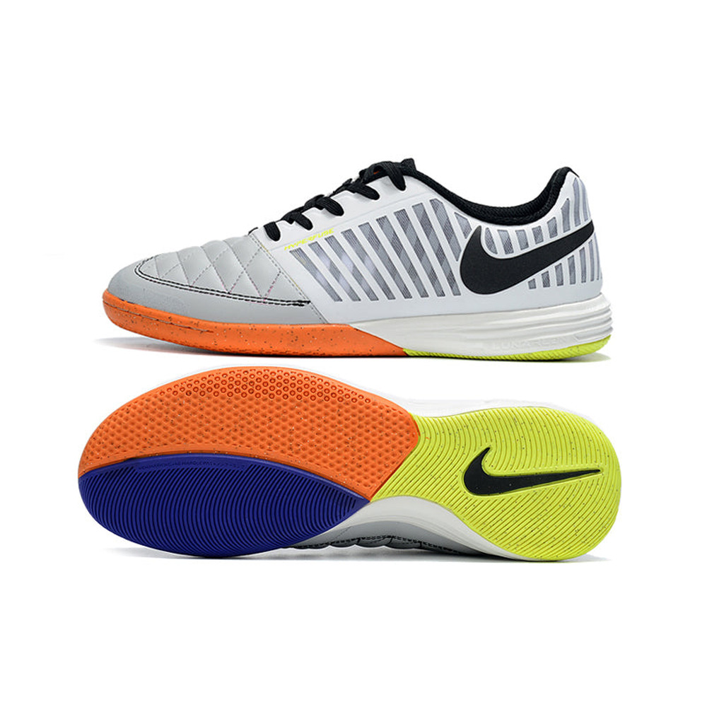 Chuteira Futsal Nike Lunar Gato II IC Branco e Cinza