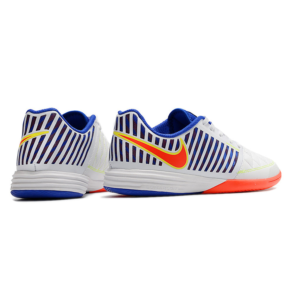 Chuteira Futsal Nike Lunar Gato II IC Branco, Azul e Laranja
