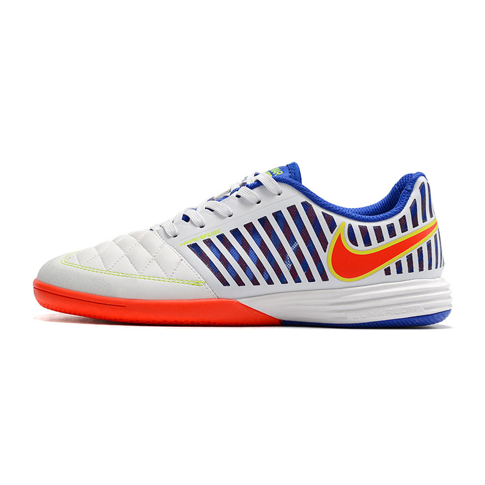Chuteira Futsal Nike Lunar Gato II IC Branco, Azul e Laranja