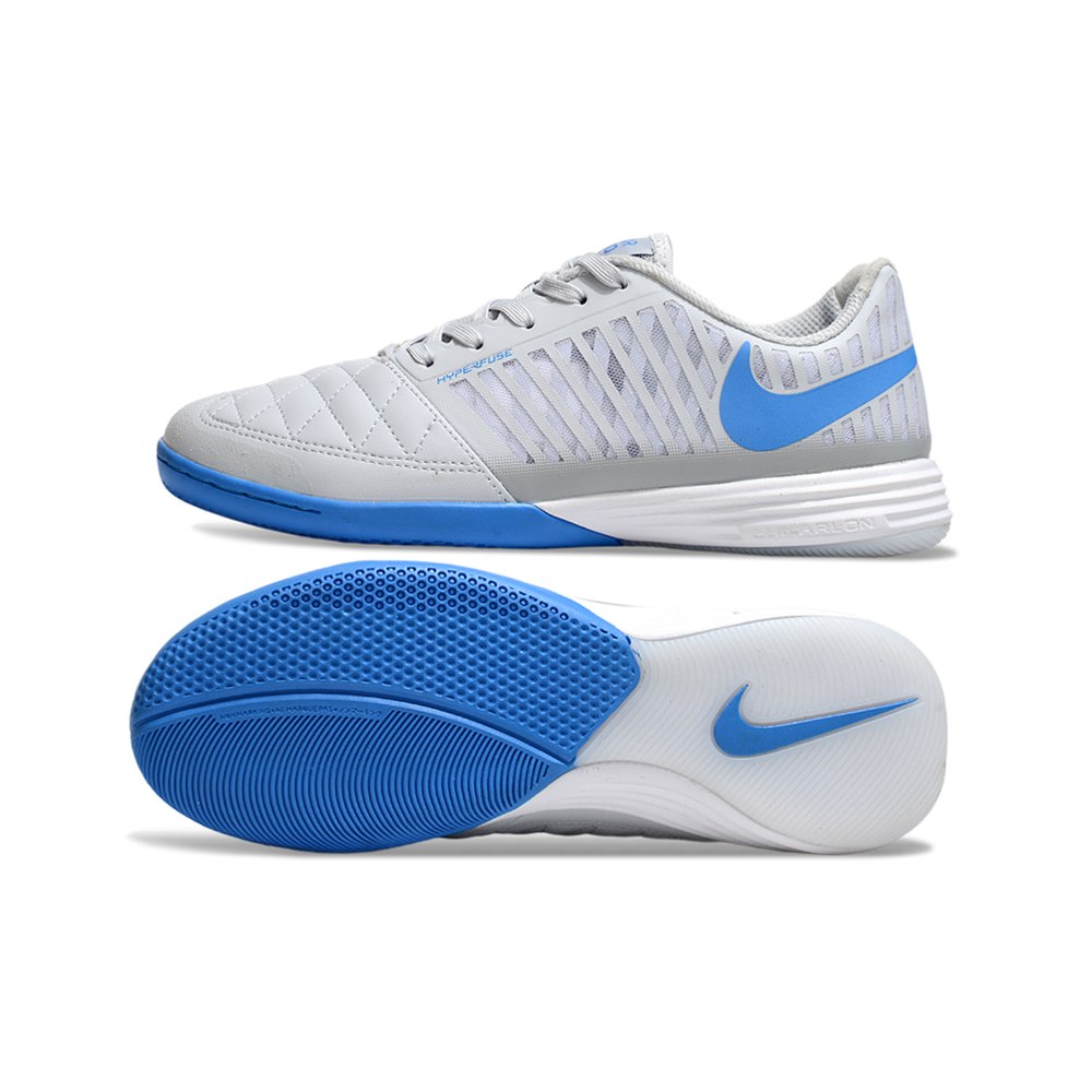 Chuteira Futsal Nike Lunar Gato II IC Cinza e Azul