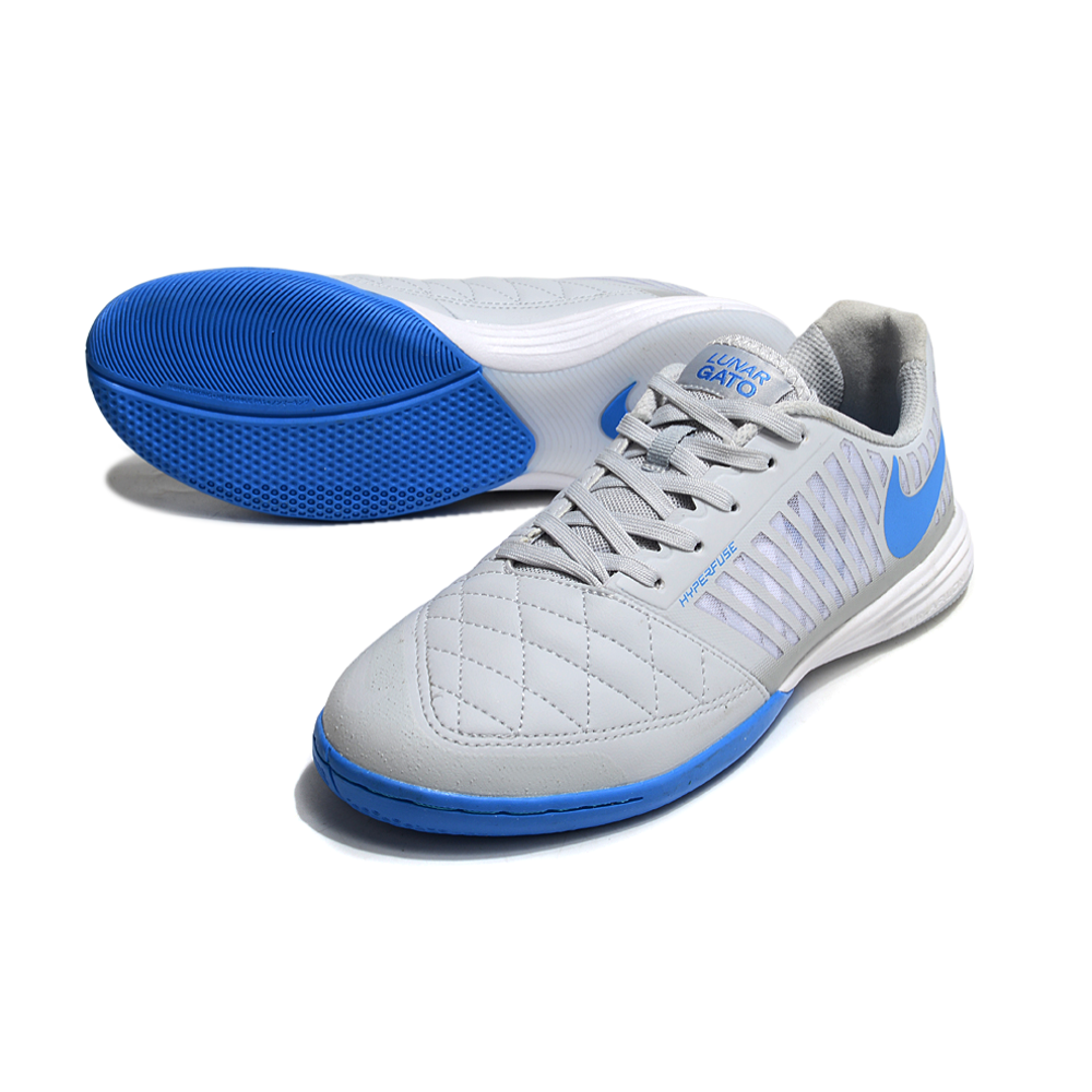 Chuteira Futsal Nike Lunar Gato II IC Cinza e Azul