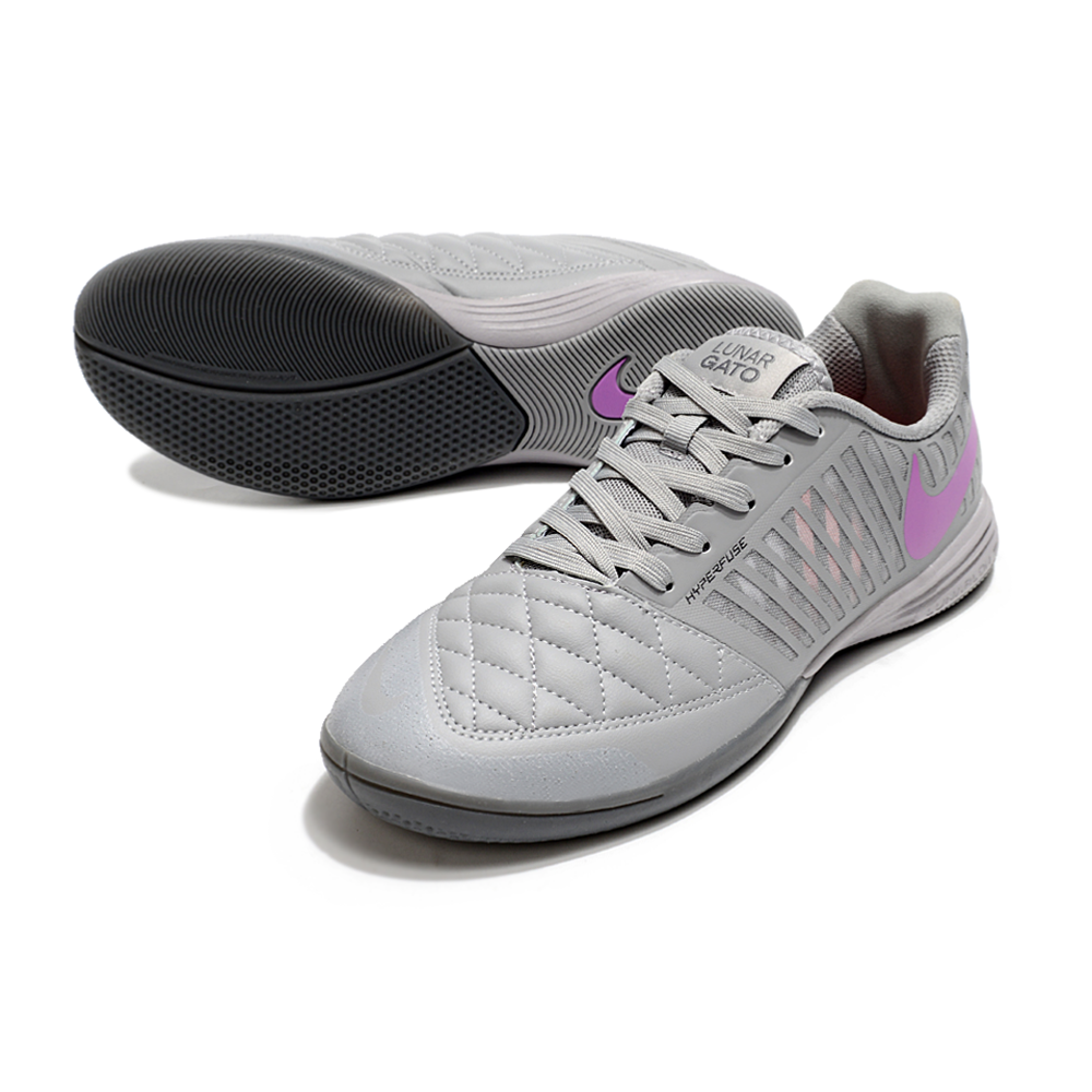 Chuteira Futsal Nike Lunar Gato II IC Cinza e Roxo