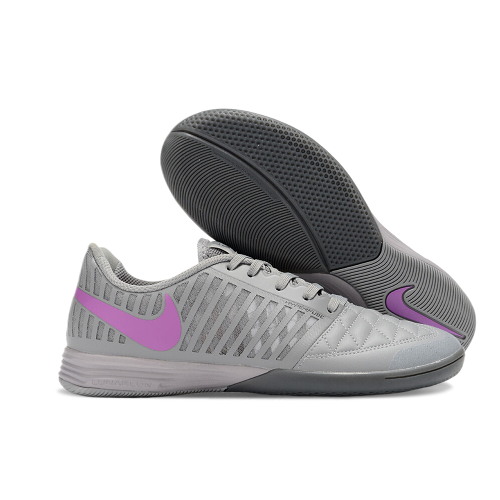 Chuteira Futsal Nike Lunar Gato II IC Cinza e Roxo