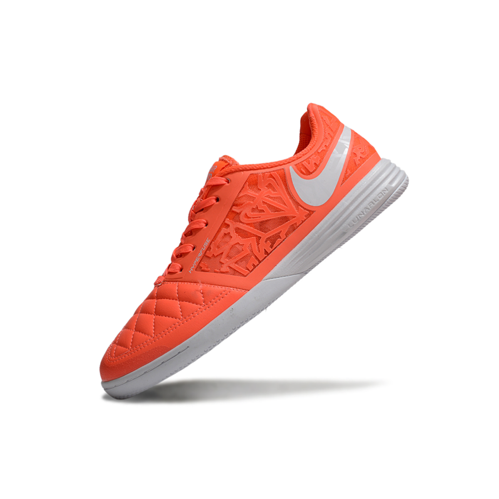 Chuteira Futsal Nike Lunar Gato II IC Laranja e Branco