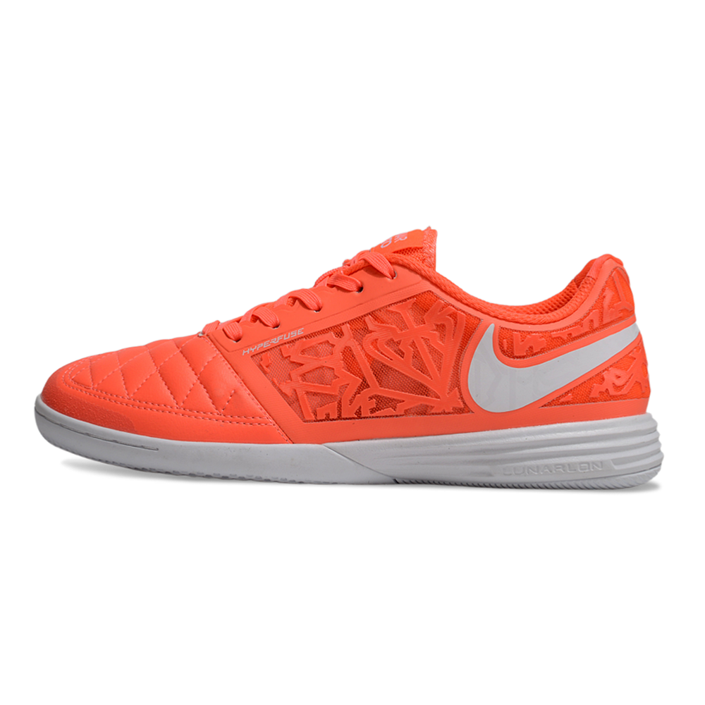 Chuteira Futsal Nike Lunar Gato II IC Laranja e Branco