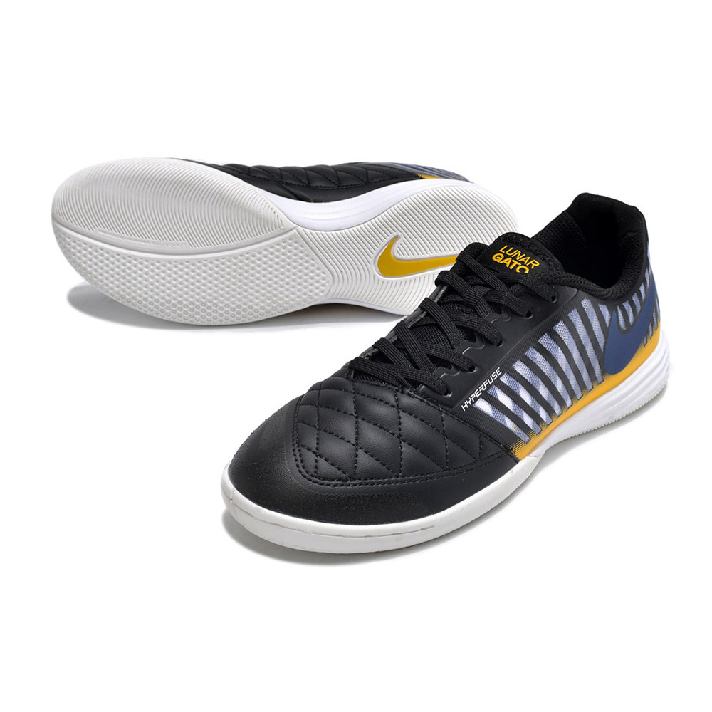 Chuteira Futsal Nike Lunar Gato II IC Preta e Amarela