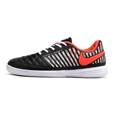 Chuteira Futsal Nike Lunar Gato II IC Preta, Branca e Laranja
