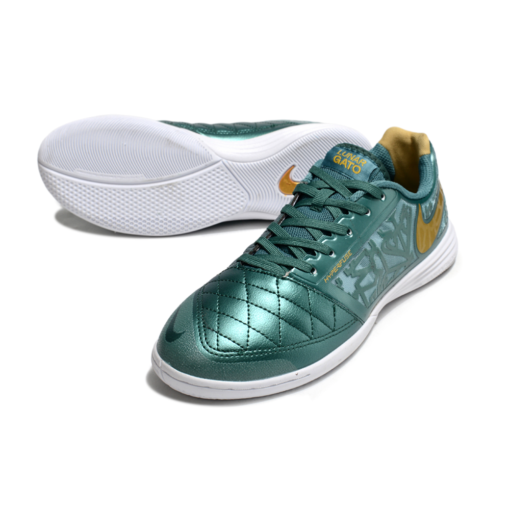 Chuteira Futsal Nike Lunar Gato II IC Verde e Dourado