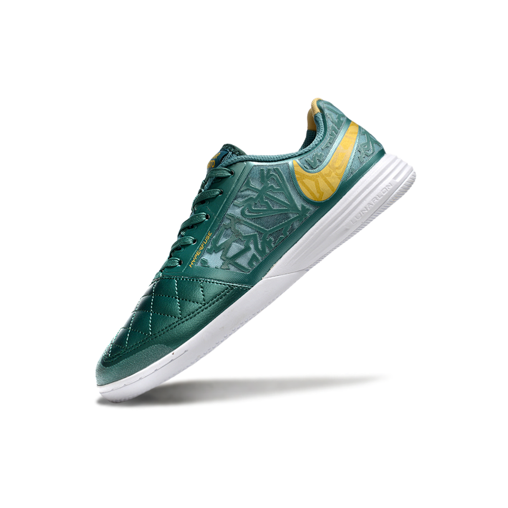 Chuteira Futsal Nike Lunar Gato II IC Verde e Dourado