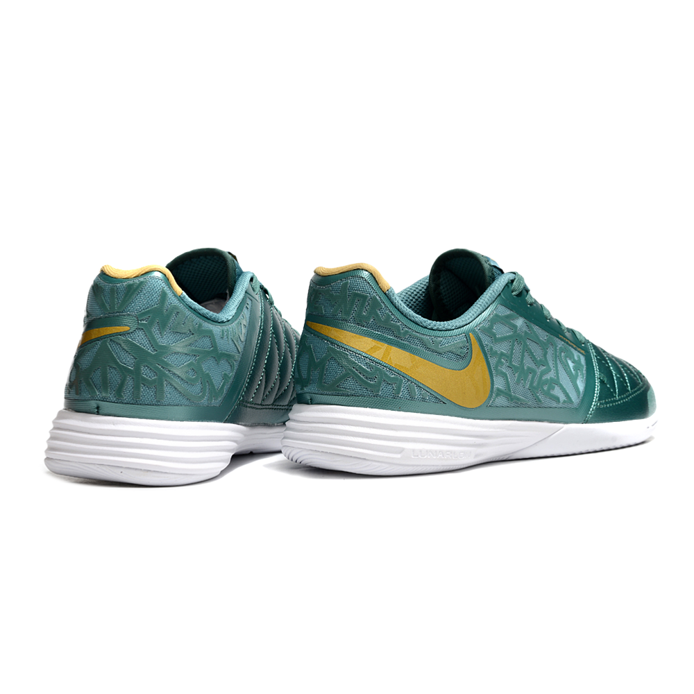 Chuteira Futsal Nike Lunar Gato II IC Verde e Dourado