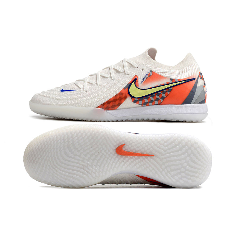 Chuteira Futsal Nike Phantom GX 2 Elite IC Branca, Cinza e Vermelho 