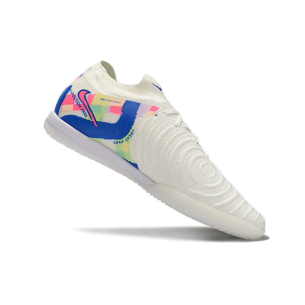 Chuteira Futsal Nike Phantom GX 2 Elite IC Branco, Azul e Rosa
