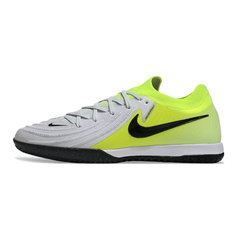 Chuteira Futsal Nike Phantom GX 2 Elite IC Cinza e Verde 