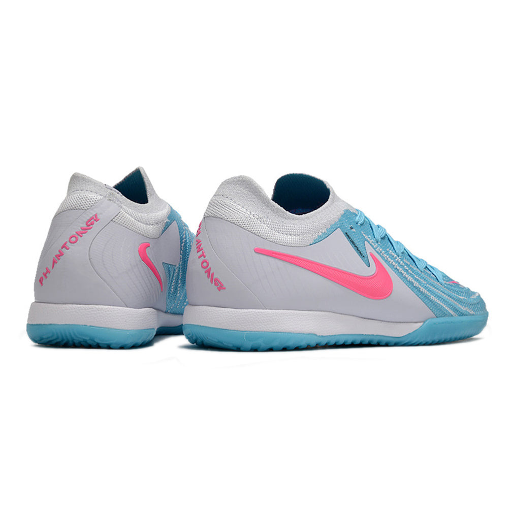 Chuteira Futsal Nike Phantom GX 2 Elite IC Cinza, Azul e Rosa