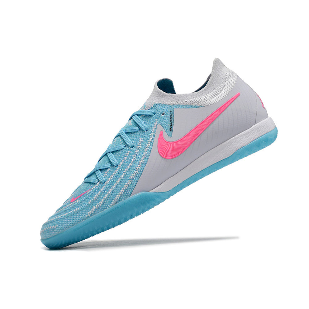 Chuteira Futsal Nike Phantom GX 2 Elite IC Cinza, Azul e Rosa