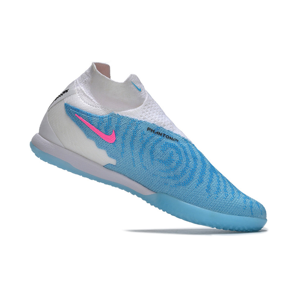 Chuteira Futsal Nike Phantom GX DF Elite IC Branca e Azul 
