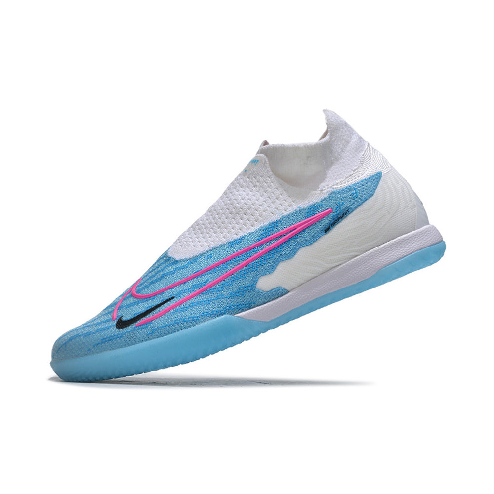 Chuteira Futsal Nike Phantom GX DF Elite IC Branca e Azul 