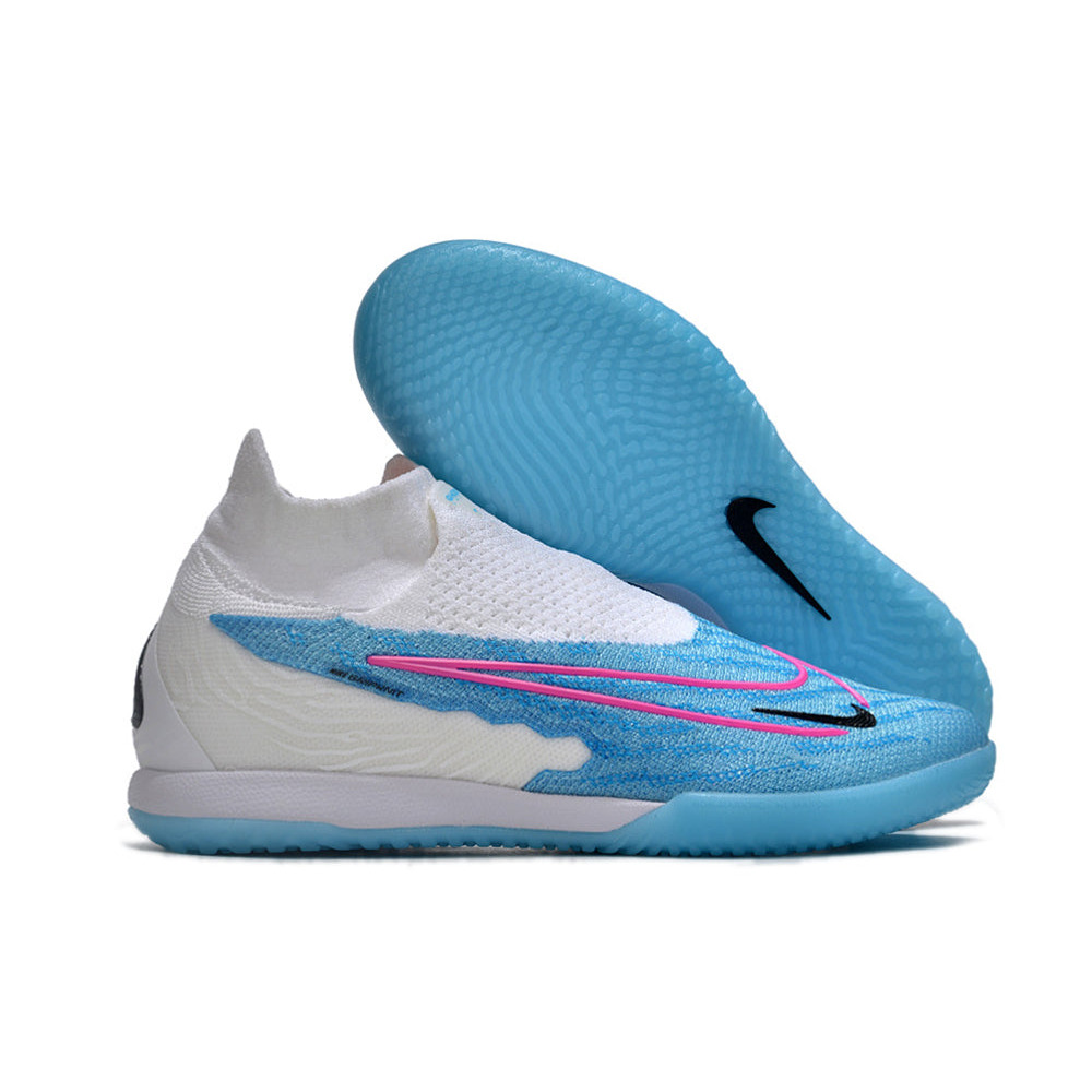 Chuteira Futsal Nike Phantom GX DF Elite IC Branca e Azul 