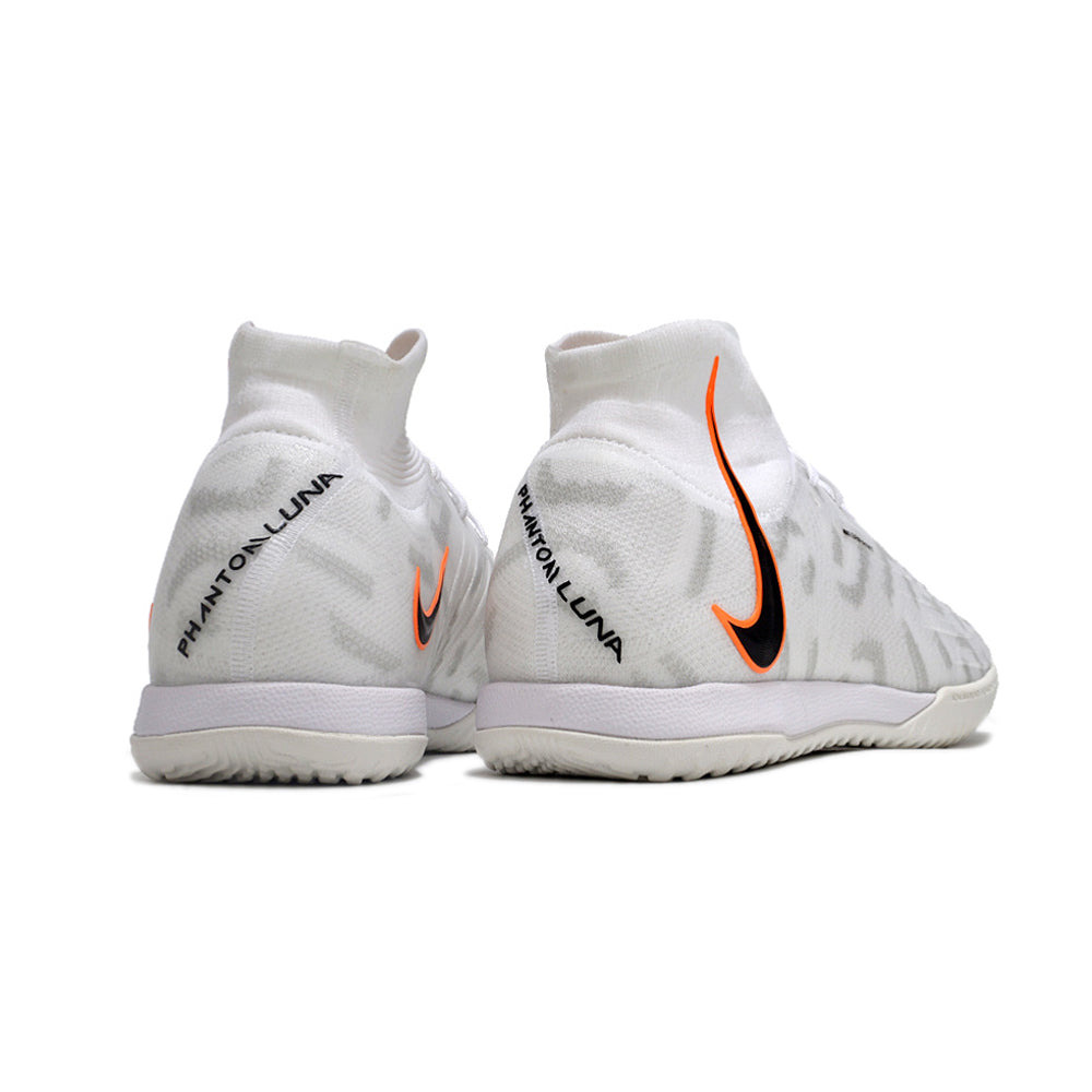 Chuteira Futsal Nike Phantom Luna Elite IC Branca e Laranja 