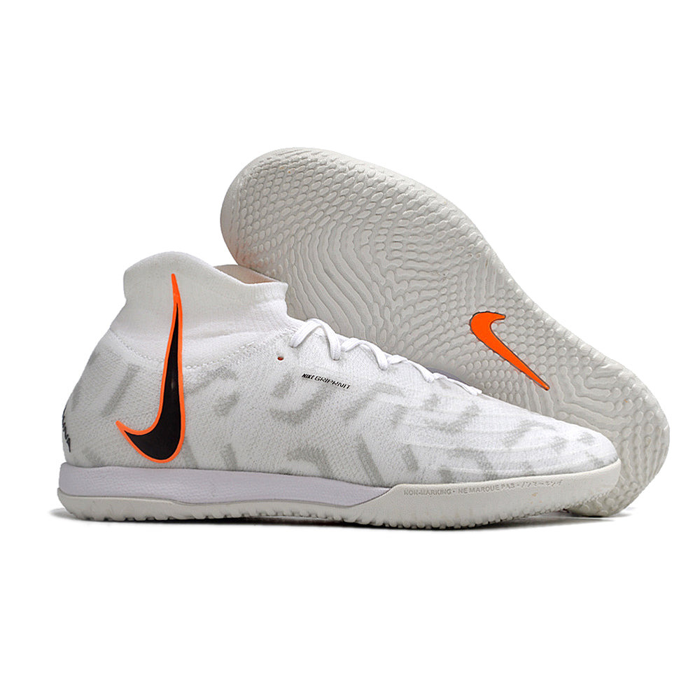 Chuteira Futsal Nike Phantom Luna Elite IC Branca e Laranja 