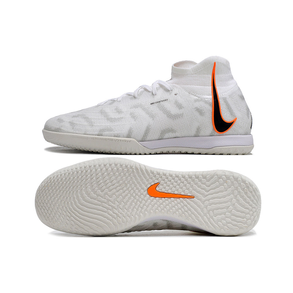 Chuteira Futsal Nike Phantom Luna Elite IC Branca e Laranja 