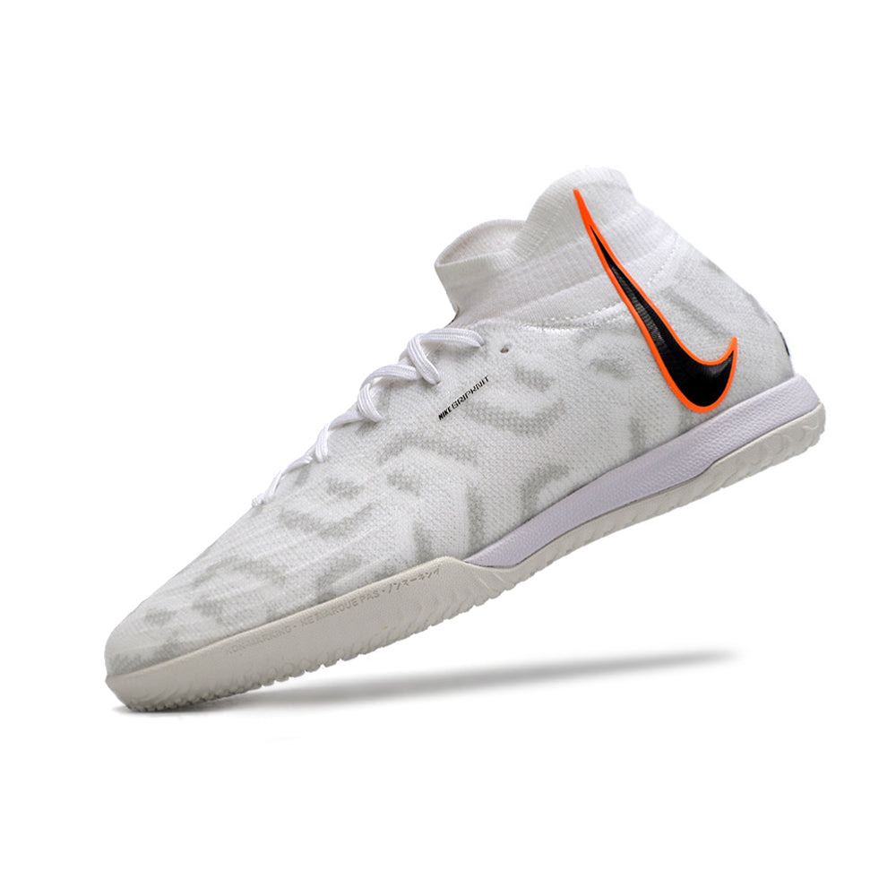 Chuteira Futsal Nike Phantom Luna Elite IC Branca e Laranja 