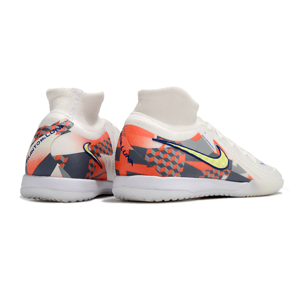 Chuteira Futsal Nike Phantom Luna Elite IC Branca e Vermelho 