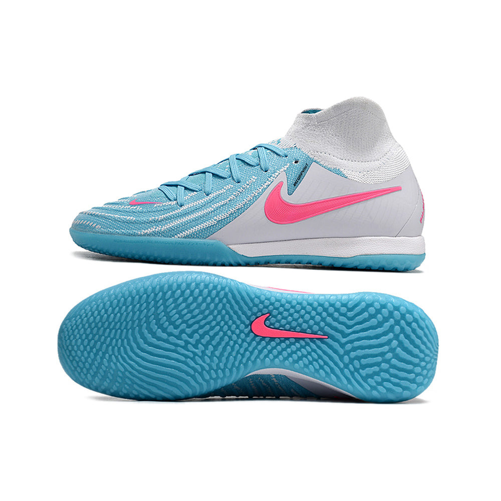 Chuteira Futsal Nike Phantom Luna Elite IC Branca, Azul e Rosa