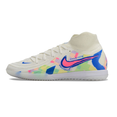 Chuteira Futsal Nike Phantom Luna Elite IC Branca, Azul e Rosa 