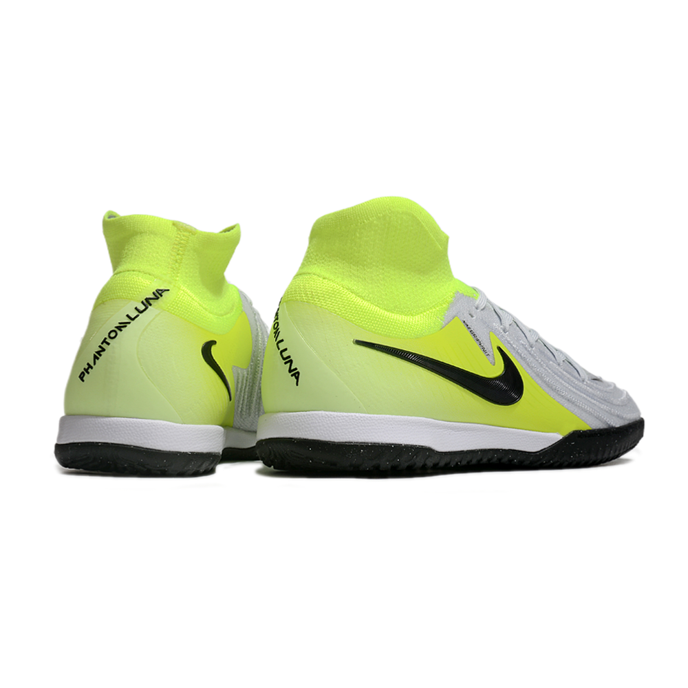 Chuteira Futsal Nike Phantom Luna Elite IC Cinza e Verde 