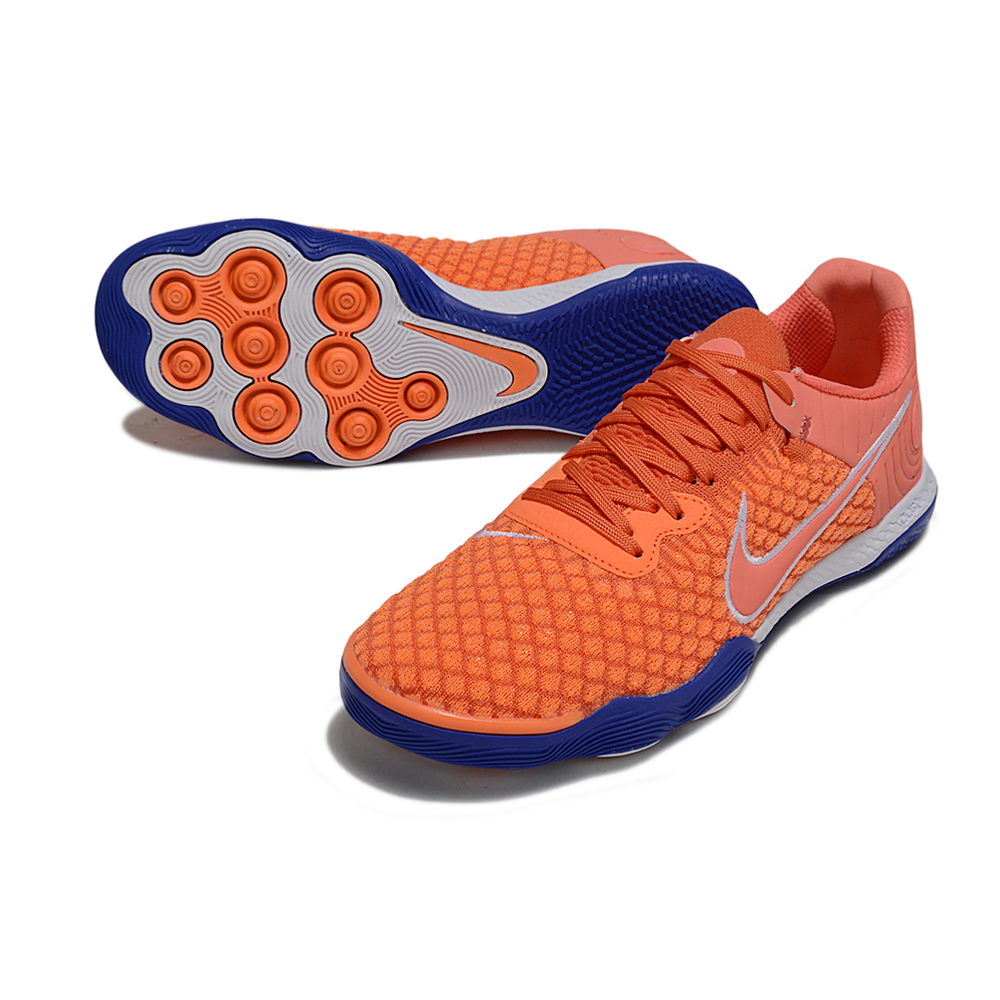 Chuteira Futsal Nike React Gato IC Laranja e Azul