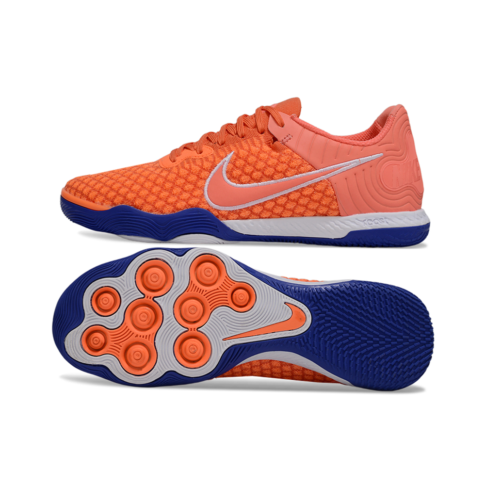 Chuteira Futsal Nike React Gato IC Laranja e Azul