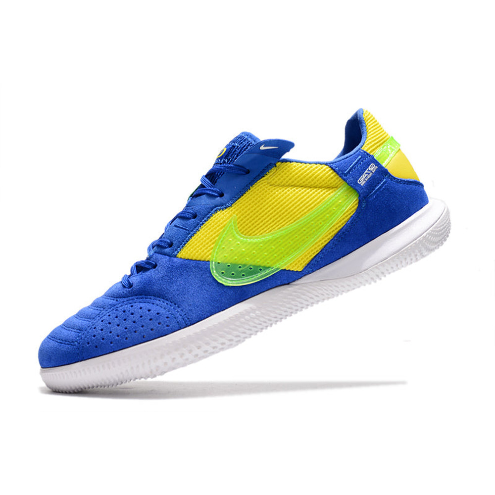 Chuteira Futsal Nike StreetGato IC Azul, Amarelo e Branco