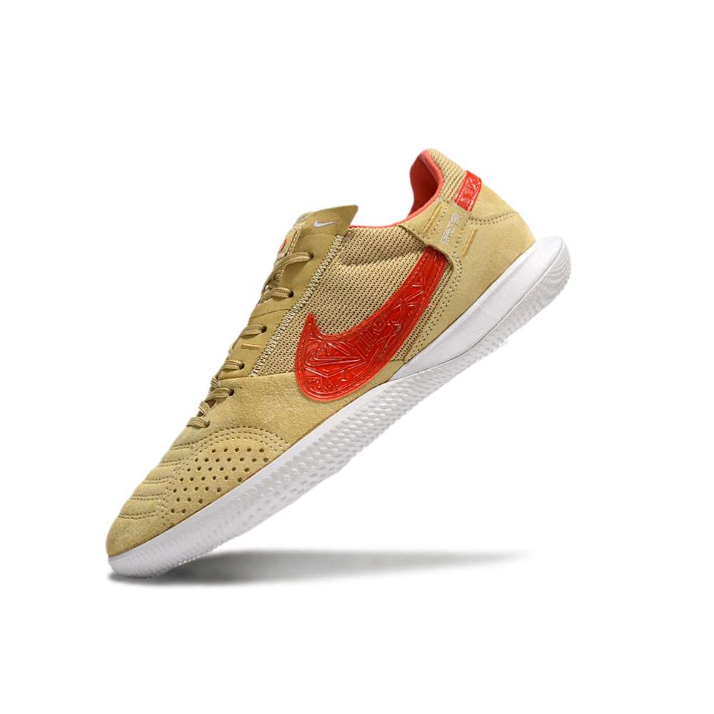 Chuteira Futsal Nike StreetGato IC Bege e Vermelho