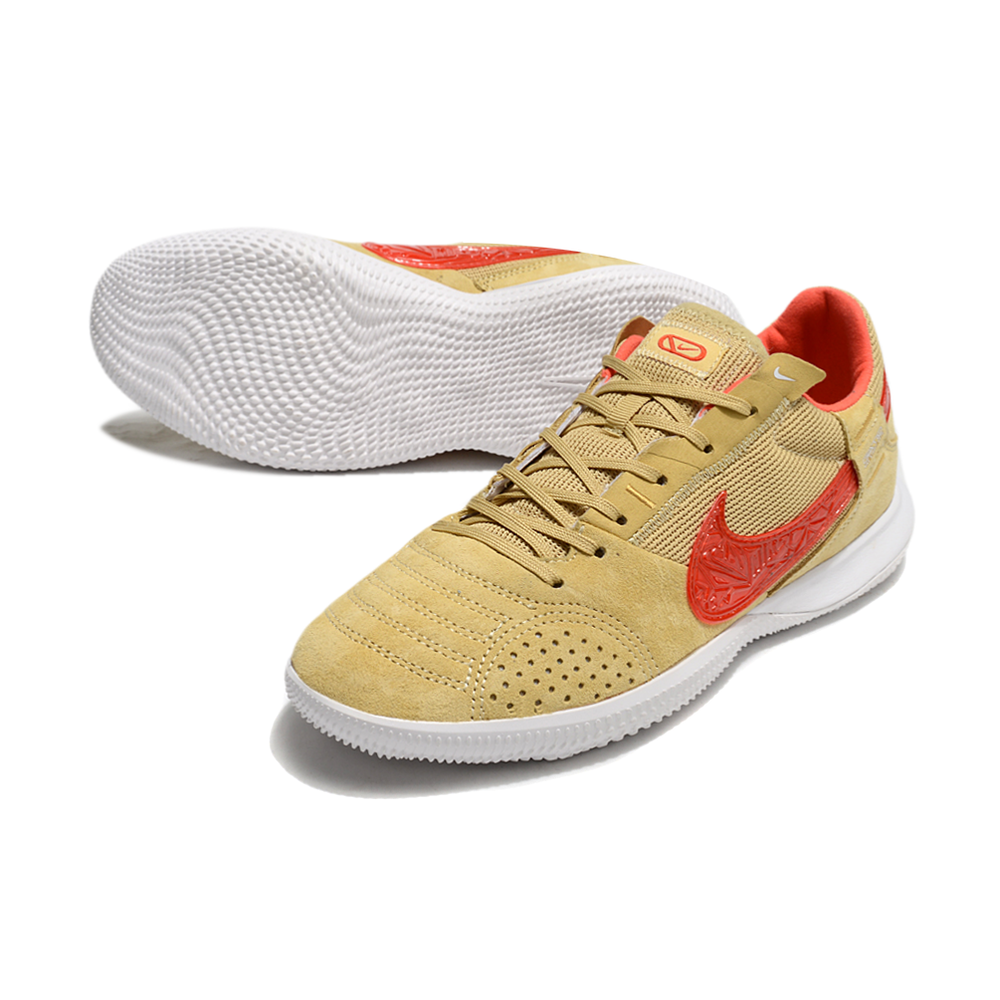 Chuteira Futsal Nike StreetGato IC Bege e Vermelho