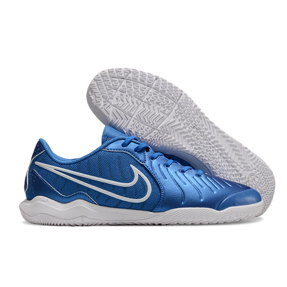 Chuteira Futsal Nike Tiempo Legend 10 Academy IC Azul e Branco 