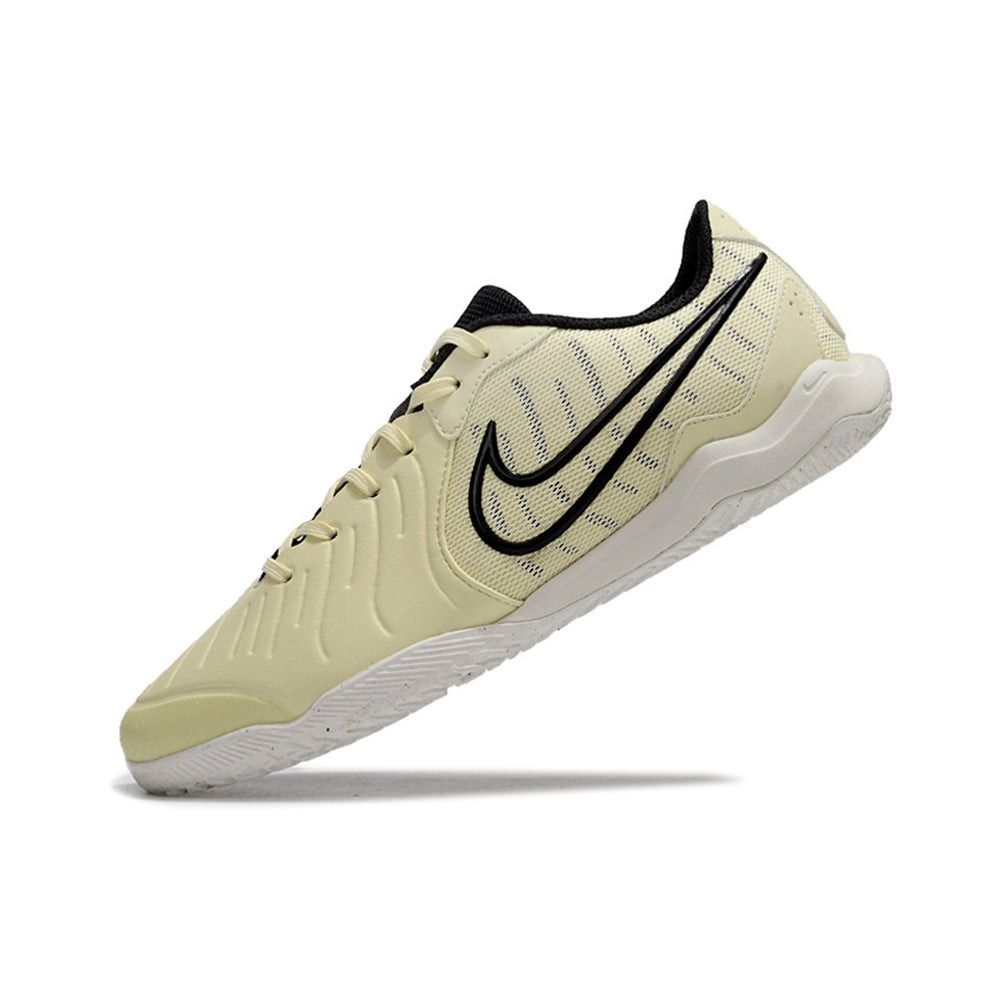 Chuteira Futsal Nike Tiempo Legend 10 Academy IC Bege e Branca 