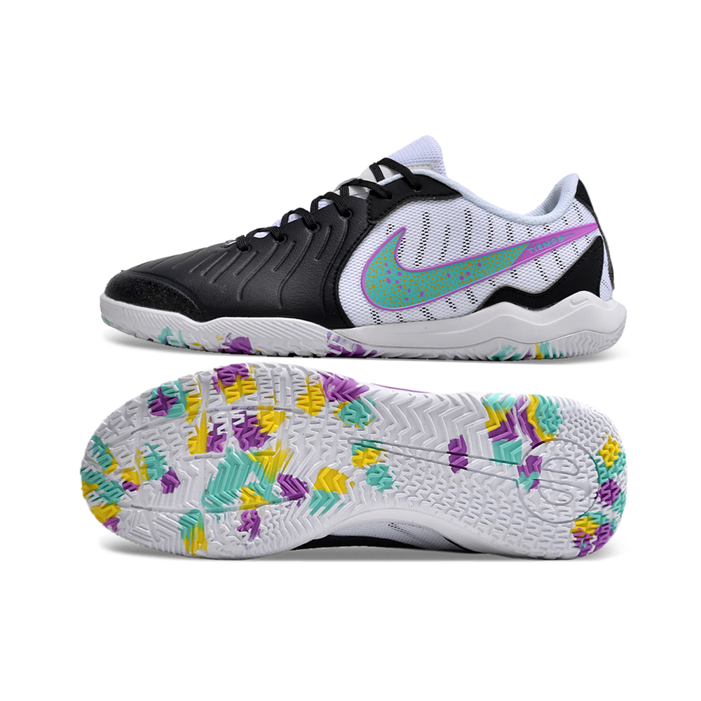 Chuteira Futsal Nike Tiempo Legend 10 Academy IC Branca e Preta
