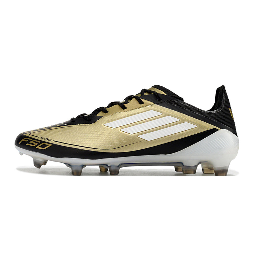 Chuteira Campo Adidas F50 Messi FG Preto e Dourado 