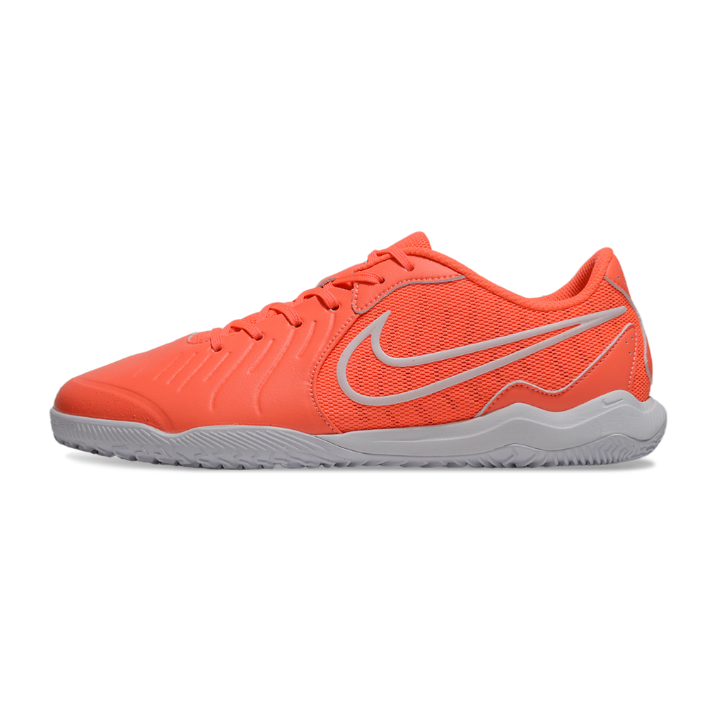 Chuteira Futsal Nike Tiempo Legend 10 Academy IC Laranja e Branco