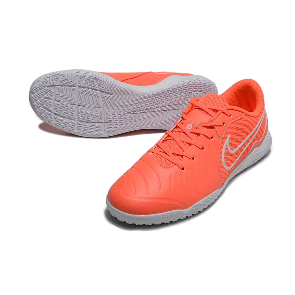Chuteira Futsal Nike Tiempo Legend 10 Academy IC Laranja e Branco