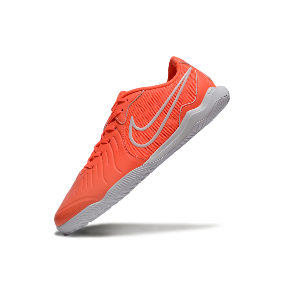 Chuteira Futsal Nike Tiempo Legend 10 Academy IC Laranja e Branco