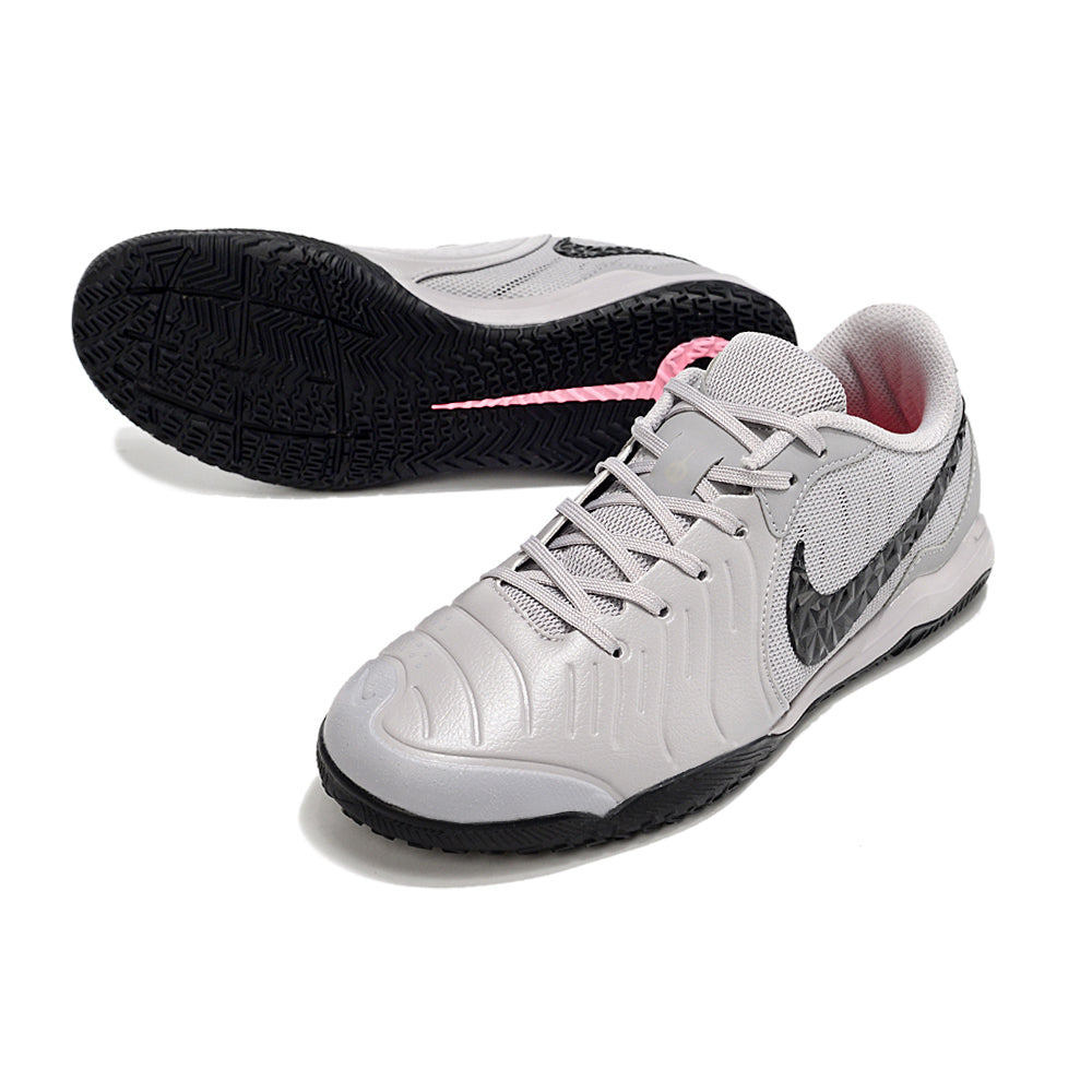 Chuteira Futsal Nike Tiempo Legend 10 Academy IC Prata e Preto 