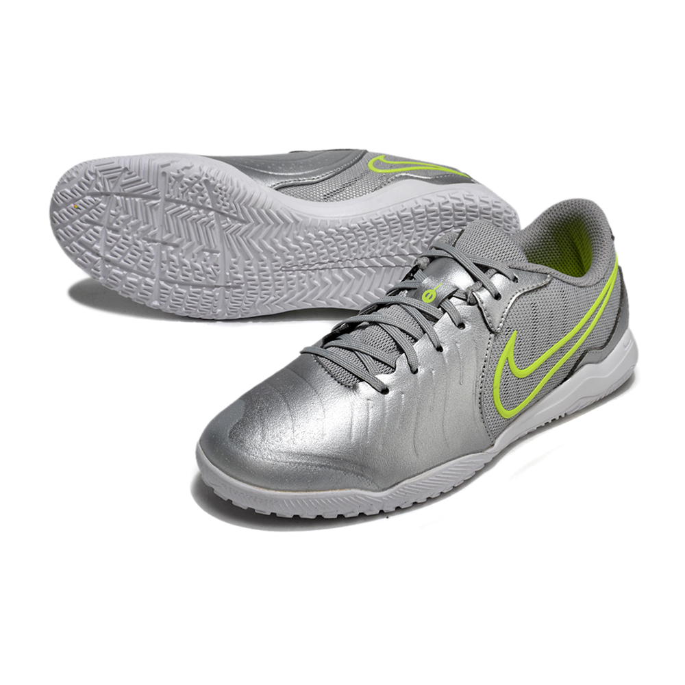 Chuteira Futsal Nike Tiempo Legend 10 Academy IC Prata e Verde