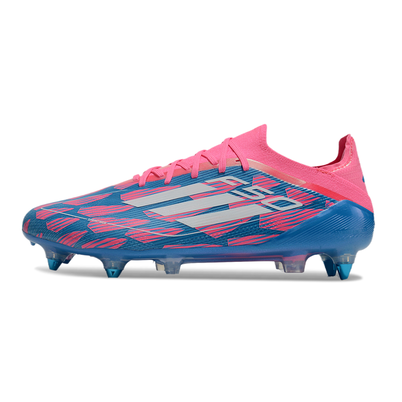 Chuteira Campo Adidas F50 Ponta de Aluminio Azul e Rosa